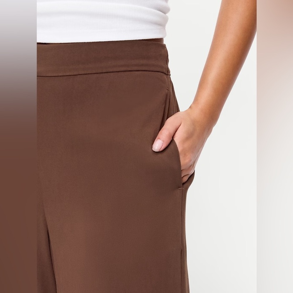 NWT! Old Navy Brown High-Waisted Playa Wide-Leg Pants 🏸 880223 - Picture 4 of 4